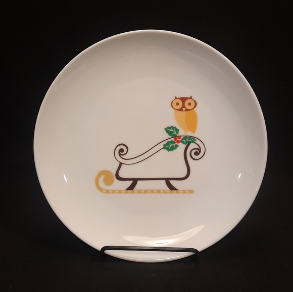 Rachael Ray Holiday Hoot Salad Dessert Snack Plates 8-inch ~ Set Of 4 - Picture 5 of 8